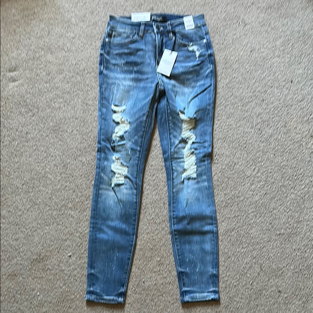 Judy Blue Skinny Jeans Distressed Bleach Splatter Denim JB88197